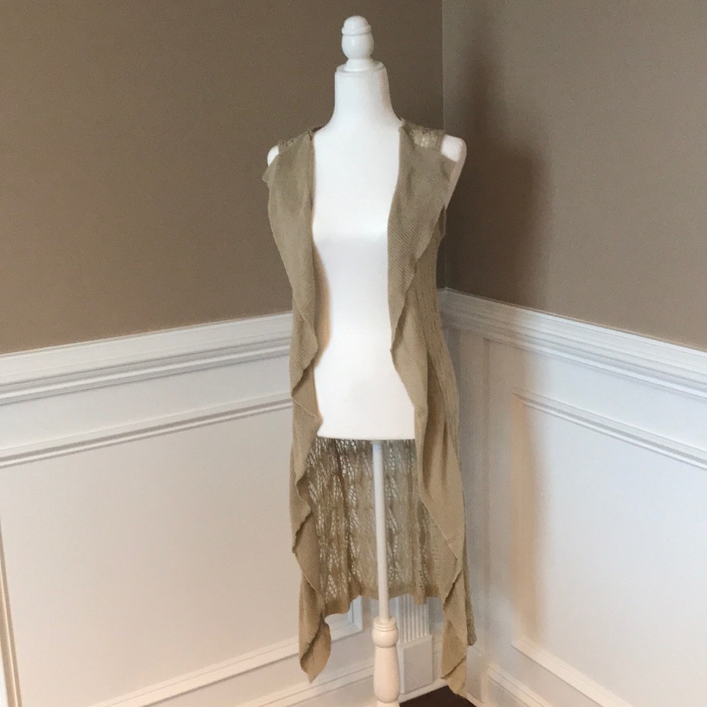 Open draped cardigan long vest